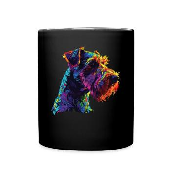 Aquarelle colorée Airedale Terrier - Mug uni - noir - Devant