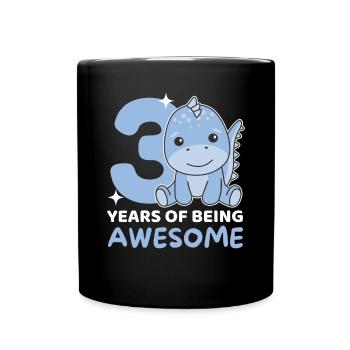 Dino pour les enfants de 3 ans - Mug uni - noir - Devant