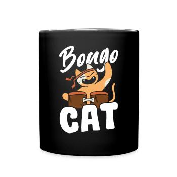 Bongo-Katzen-Geschenk - Tasse einfarbig - Schwarz - Vorne