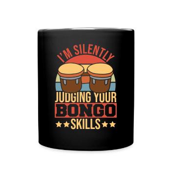 Bongo Musik Geschenk - Tasse einfarbig - Schwarz - Vorne