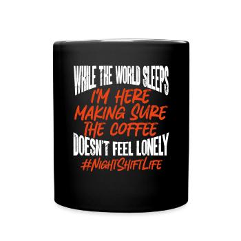 Infirmière de nuit - Mug uni - noir - Devant