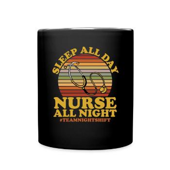 Infirmière de nuit - Mug uni - noir - Devant
