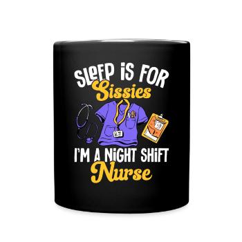Night Shift Nurse - Full Colour Mug - black - Front