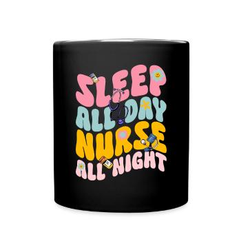 Infirmière de nuit - Mug uni - noir - Devant