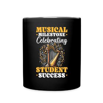 Harfenlehrer Harfenist Musikinstrument Harfenspieler - Tasse einfarbig - Schwarz - Vorne