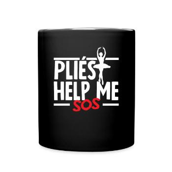 Süßes Ballerina Ballettänzerin Geschenk - Tasse einfarbig - Schwarz - Vorne