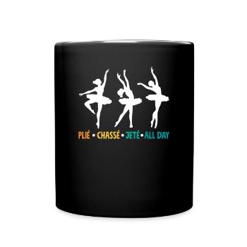 Süßes Ballerina Ballettänzerin Geschenk - Tasse einfarbig - Schwarz - Vorne