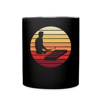 Evening Sound Xylophonist Silhouette Gift - Full Colour Mug - black - Front