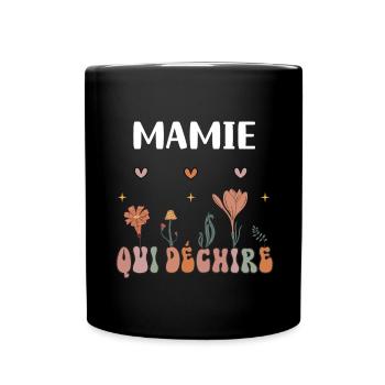 Oma Reißt Blumen Boho Oma - Tasse einfarbig - Schwarz - Vorne