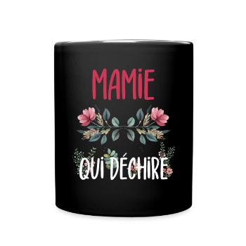 Oma reißt Blumen Oma - Tasse einfarbig - Schwarz - Vorne