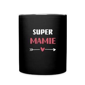 Super Oma Herz Oma - Tasse einfarbig - Schwarz - Vorne