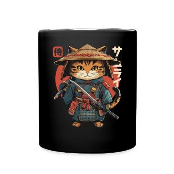 Chat Samouraï Chat Ninja Japonais Kawaii - Mug uni - noir - Devant