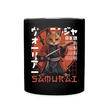 Chat Samouraï Chat Ninja Japonais Kawaii - Mug uni - noir - Devant