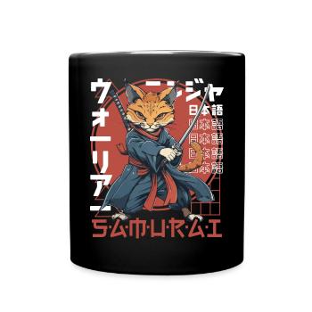 Chat Samouraï Chat Ninja Japonais Kawaii - Mug uni - noir - Devant