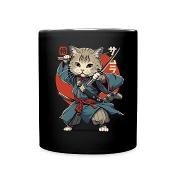 Chat Samouraï Chat Ninja Japonais Kawaii - Mug uni - noir - Devant
