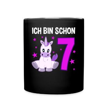 Einhorn Zauberwelt 7. Sternenglanz - Tasse einfarbig - Schwarz - Vorne
