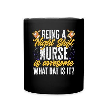 Night Shift Nurse - Full Colour Mug - black - Front
