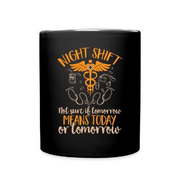 Infirmière de nuit - Mug uni - noir - Devant