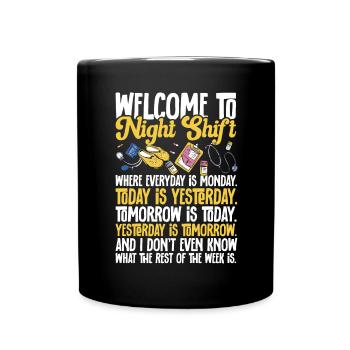 Infirmière de nuit - Mug uni - noir - Devant