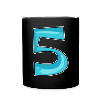 Number 5 Number - Full Colour Mug - black - Front