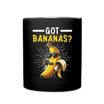 Bananenliebhaber Bananenfresser Essen Tropische Früchte - Tasse einfarbig - Schwarz - Vorne