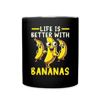 Bananenliebhaber Bananenfresser Essen Tropische Früchte - Tasse einfarbig - Schwarz - Vorne