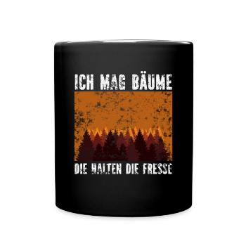 Arbres silencieux Silence humoristique - Mug uni - noir - Devant