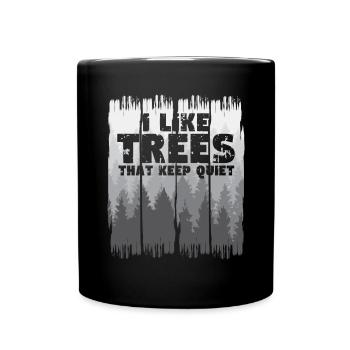 Arbres silencieux Silence humoristique - Mug uni - noir - Devant
