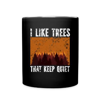 Arbres silencieux Silence humoristique - Mug uni - noir - Devant
