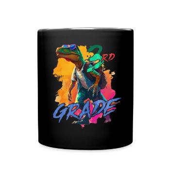 Dino Schulranzen 3. Klasse Grundschule Junge - Tasse einfarbig - Schwarz - Vorne