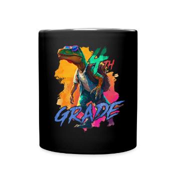 Dino Schulranzen 4. Klasse Grundschule Junge - Tasse einfarbig - Schwarz - Vorne