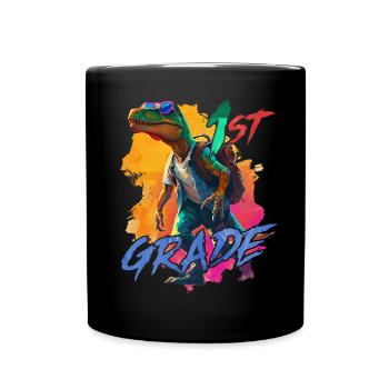 Dino Schulranzen 1. Klasse Einschulung Junge - Tasse einfarbig - Schwarz - Vorne