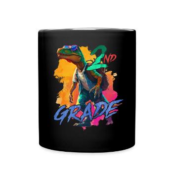 Dino Schulranzen 2. Klasse Grundschule Junge - Tasse einfarbig - Schwarz - Vorne
