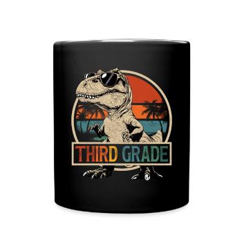 3ème Grade Dinosaure T-Rex Lunettes De Soleil Dino - Mug uni - noir - Devant