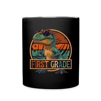 1st Class T-Rex Dinosaur Sunglasses Dino - Full Colour Mug - black - Front