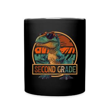 2nd Class T-Rex Dinosaur Sunglasses Dino - Full Colour Mug - black - Front
