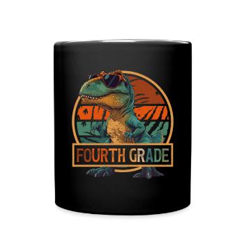 4th Grade T-Rex Dinosaur Sunglasses Dino - Full Colour Mug - black - Front