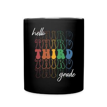 Bonjour 3e année rétro Groovy cadeau de l’école primaire - Mug uni - noir - Devant