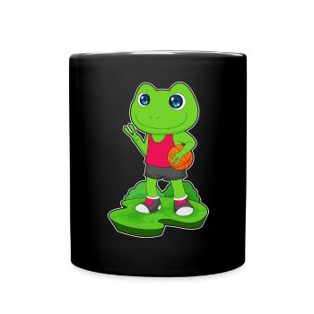 Frog Basketball Player Basketball - Full Colour Mug - black - Front