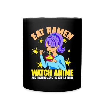 Manger des ramen Regarder l’anime - Mug uni - noir - Devant