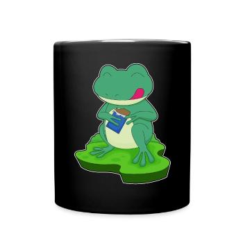 Frosch Schokoriegel - Tasse einfarbig - Schwarz - Vorne