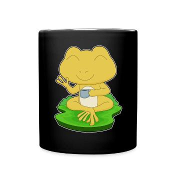 Frosch Tasse Kaffee - Tasse einfarbig - Schwarz - Vorne