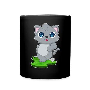 Jardin de la pelle Jardinier Chat - Mug uni - noir - Devant