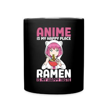Anime Happy Place Ramen Happy Taste - Full Colour Mug - black - Front