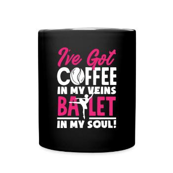 Süßes Ballerina Ballettänzerin Geschenk - Tasse einfarbig - Schwarz - Vorne