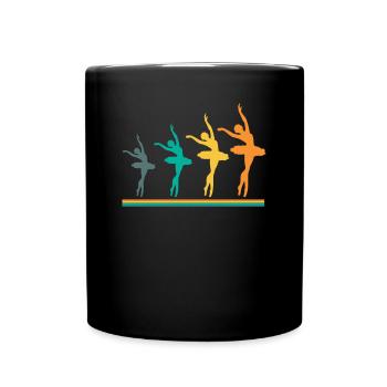 Süßes Ballerina Ballettänzerin Geschenk - Tasse einfarbig - Schwarz - Vorne