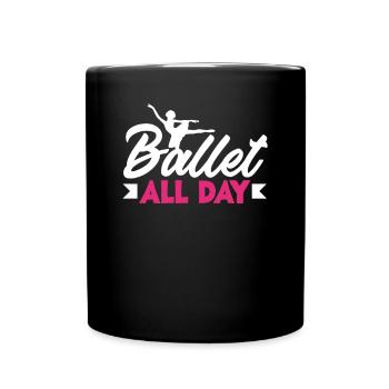Süßes Ballerina Ballettänzerin Geschenk - Tasse einfarbig - Schwarz - Vorne