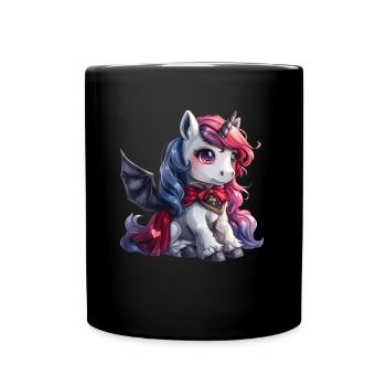 Unicorn Vampire Halloween Kawaii - Full Colour Mug - black - Front