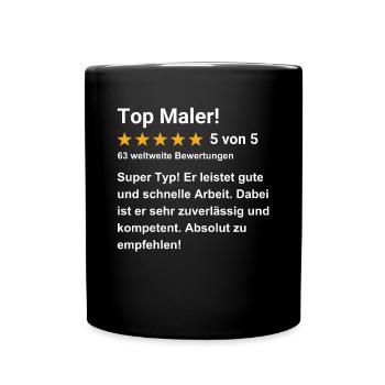 Top Maler - Tasse einfarbig - Schwarz - Vorne
