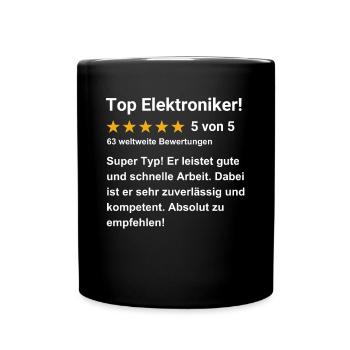 Top Elektroniker - Tasse einfarbig - Schwarz - Vorne